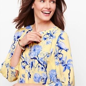 NWOT Talbots Plus Petite Size 0X Petite Button Down Floral Blouse Top